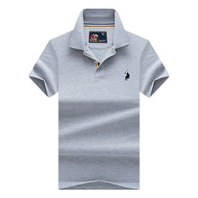 Load image into Gallery viewer, New Casual PoloShirts Men 3D Embroidery Summer Short Sleeve For Man Slim Fit Cotton Solid Color Camisa Polos hombre Masculina
