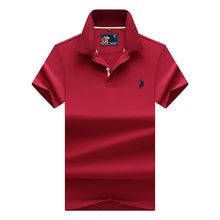Load image into Gallery viewer, New Casual PoloShirts Men 3D Embroidery Summer Short Sleeve For Man Slim Fit Cotton Solid Color Camisa Polos hombre Masculina